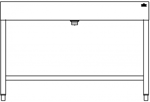 DREILICH Waschrinne 510 UB-1200 mit Schrze bodenstehend mit Unterbau gekantete und geschweite Konstruktion Lnge 1200mm (3502180252)