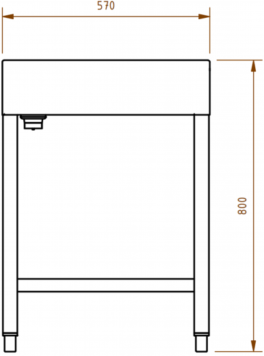 DREILICH Waschrinne 510 UB-1200 mit Schrze bodenstehend mit Unterbau gekantete und geschweite Konstruktion Lnge 1200mm (3502180252)