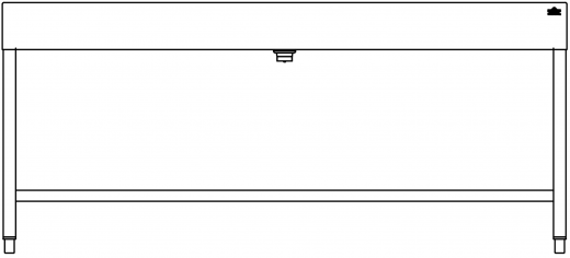 DREILICH Waschrinne 510 UB-1800 mit Schrze bodenstehend mit Unterbau gekantete und geschweite Konstruktion Lnge 1800mm (3502180255)