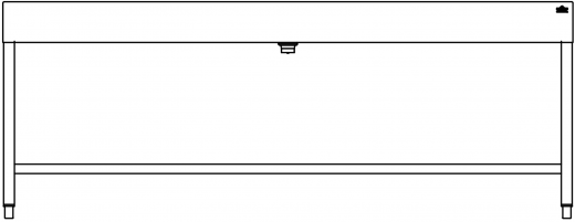 DREILICH Waschrinne 510 UB-2100 mit Schrze bodenstehend mit Unterbau gekantete und geschweite Konstruktion Lnge 2100mm (3502180256)