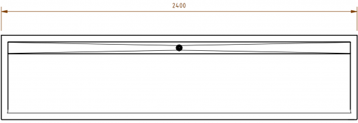 DREILICH Waschrinne 510 UB-2400 mit Schrze bodenstehend mit Unterbau gekantete und geschweite Konstruktion Lnge 2400mm (3502180257)