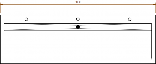 DREILICH Waschrinne 510HB UB-1800 mit Schrze und Hahnlochbank bodenstehend mit Unterbau geschweite Konstruktion Lnge 1800mm (3502180262)