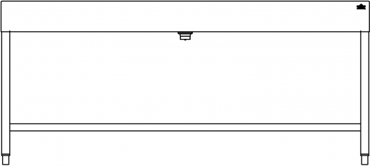 DREILICH Waschrinne 510HB UB-1800 mit Schrze und Hahnlochbank bodenstehend mit Unterbau geschweite Konstruktion Lnge 1800mm (3502180262)