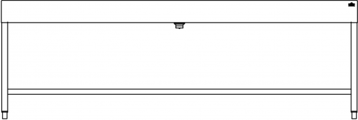 DREILICH Waschrinne 510HB UB-2400 mit Schrze und Hahnlochbank bodenstehend mit Unterbau geschweite Konstruktion Lnge 2400mm (3502180264)