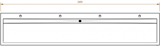 DREILICH Waschrinne 510HB UB-2800 mit Schrze und Hahnlochbank bodenstehend mit Unterbau geschweite Konstruktion Lnge 2800mm (3502180265)