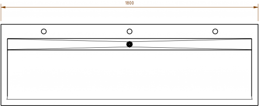 DREILICH Waschrinne 510HB WF-1800 mit Schrze und Hahnlochbank wandhngend mit Winkelfen geschweite Konstruktion Lnge 1800mm (3502180234)