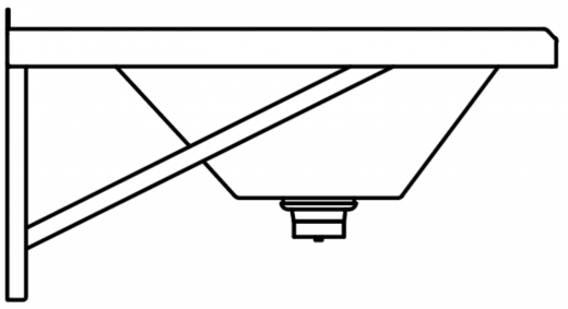 DREILICH Waschrinne 405-1200 ohne Schrze mit Hahnlochbank wandhngend gekantete und geschweite Konstruktion Lnge 1200mm (3502180167)