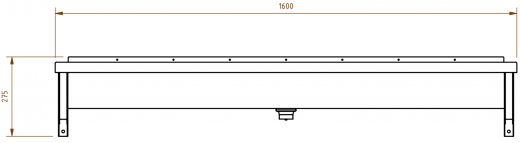 DREILICH Waschrinne 405-1600 ohne Schrze mit Hahnlochbank wandhngend gekantete und geschweite Konstruktion Lnge 1600mm (3502180169)