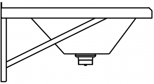 DREILICH Waschrinne 405-1600 ohne Schrze mit Hahnlochbank wandhngend gekantete und geschweite Konstruktion Lnge 1600mm (3502180169)