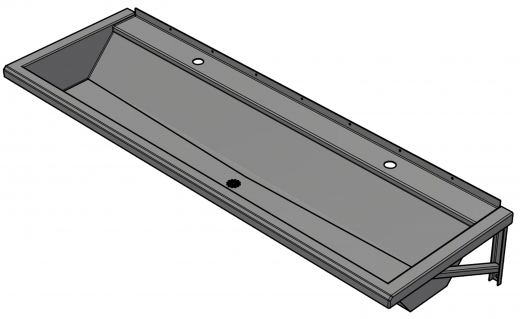 DREILICH Waschrinne 405-1600 ohne Schrze mit Hahnlochbank wandhngend gekantete und geschweite Konstruktion Lnge 1600mm (3502180169)