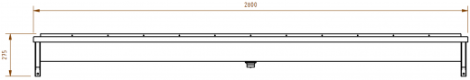 DREILICH Waschrinne 405-2800 ohne Schrze mit Hahnlochbank wandhngend gekantete und geschweite Konstruktion Lnge 2800mm (3502180173)