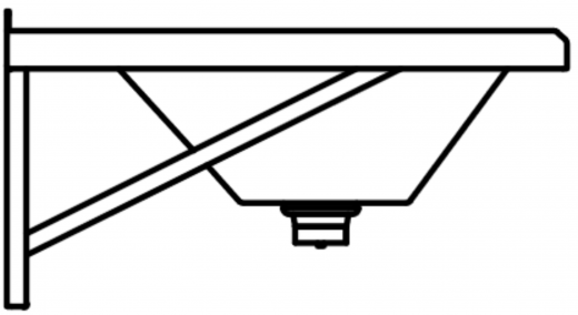 DREILICH Waschrinne 405-2800 ohne Schrze mit Hahnlochbank wandhngend gekantete und geschweite Konstruktion Lnge 2800mm (3502180173)