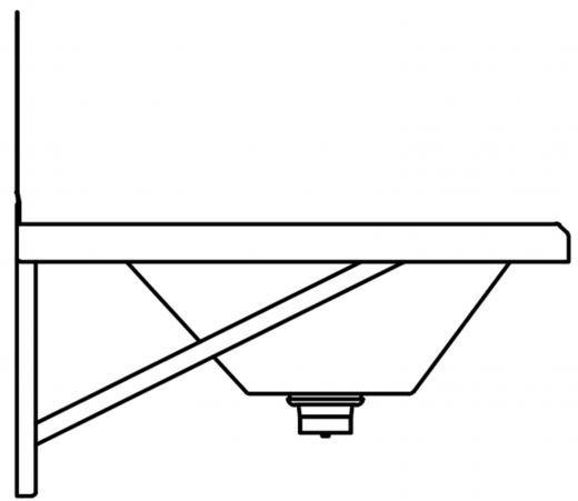 DREILICH Waschrinne 405SW-1400 HLB ohne Schrze mit Spritzwand wandhngend gekantete und geschweite Konstruktion Lnge 1400mm (3502180175)