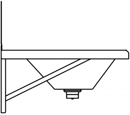 DREILICH Waschrinne 405SW-1600 HLB ohne Schrze mit Spritzwand wandhngend gekantete und geschweite Konstruktion Lnge 1600mm (3502180176)