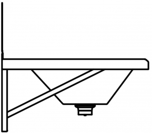 DREILICH Waschrinne 405SW-1800 HLB ohne Schrze mit Spritzwand wandhngend gekantete und geschweite Konstruktion Lnge 1800mm (3502180177)