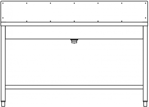 DREILICH Waschrinne 405SW UB-1400 ohne Schrze HLB mit Spritzwand bodenstehend mit Unterbau geschweite Konstruktion Lnge 1400mm (3502180246)