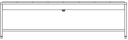 DREILICH Waschrinne 405 UB-2800 ohne Schrze Hahnlochbank bodenstehend mit Unterbau geschweite Konstruktion Lnge 2800mm (3502180244)