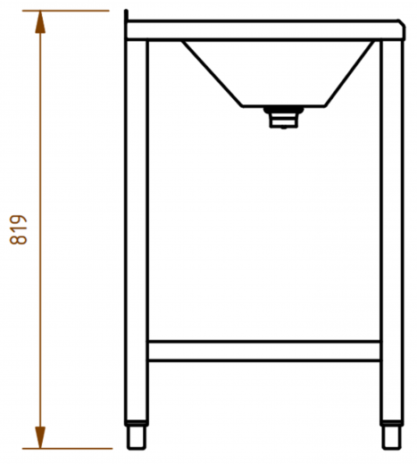 DREILICH Waschrinne 405 UB-2800 ohne Schrze Hahnlochbank bodenstehend mit Unterbau geschweite Konstruktion Lnge 2800mm (3502180244)