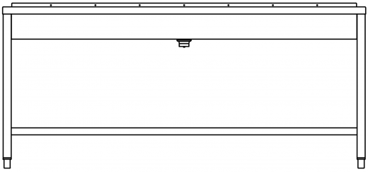 DREILICH Waschrinne 405 UB-1800 ohne Schrze Hahnlochbank bodenstehend mit Unterbau geschweite Konstruktion Lnge 1800mm (3502180241)