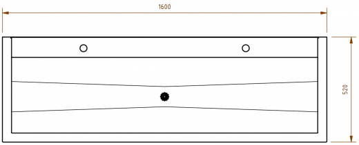 DREILICH Waschrinne 405 UB-1600 ohne Schrze Hahnlochbank bodenstehend mit Unterbau geschweite Konstruktion Lnge 1600mm (3502180240)