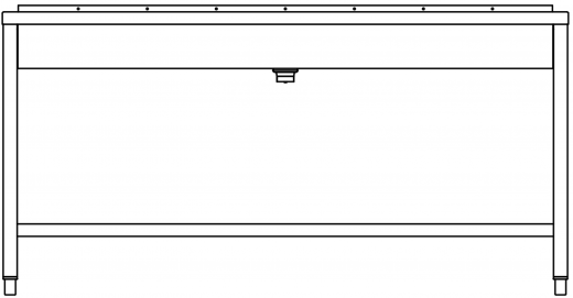 DREILICH Waschrinne 405 UB-1600 ohne Schrze Hahnlochbank bodenstehend mit Unterbau geschweite Konstruktion Lnge 1600mm (3502180240)