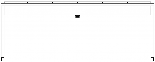 DREILICH Waschrinne 405 WF-2100 ohne Schrze mit Hahnlochbank wandhngend mit Winkelfen geschweite Konstruktion Lnge 2100mm (3502180214)