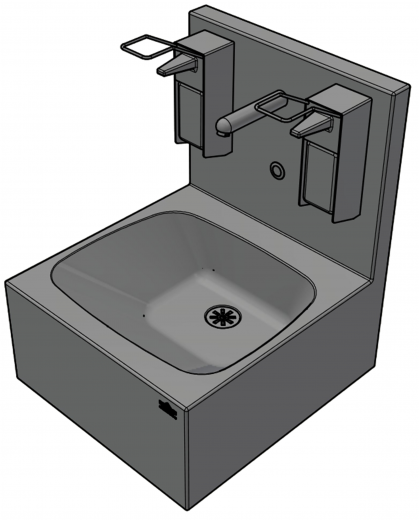 DREILICH Hygiene-Waschtisch Hygienewaschplatz rztewaschrinne fr Wandmontage ohne berlauf (3502180094)