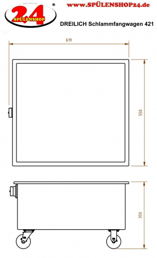 DREILICH Schlammfangwagen 421 zur Aufstellung unter Arbeitsbecken / Mehrzweckbecken / Werkraumbecken (3504180026)