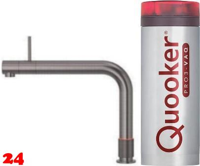 QUOOKER FRONT VAQ PRO3 Einhebelmischer Gunmetal PVD & 100C Armatur Kochendwasserhahn (3FRONTGME)