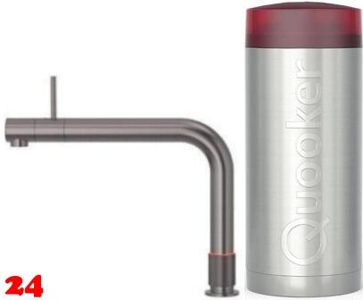 QUOOKER FRONT Combi B Einhebelmischer Gunmetal PVD & 100C Armatur Kochendwasserhahn (22FRONTGME)