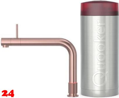 QUOOKER FRONT Combi B Einhebelmischer Kupfer Rose' PVD & 100C Armatur Kochendwasserhahn (22FRONTRCO)