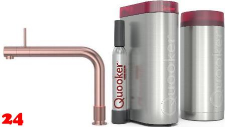 QUOOKER FRONT Kupfer Rose' PVD COMBI B mit CUBE 2 *Der Wasserhahn, der alles kann! (22FRONTRCOCUBE)