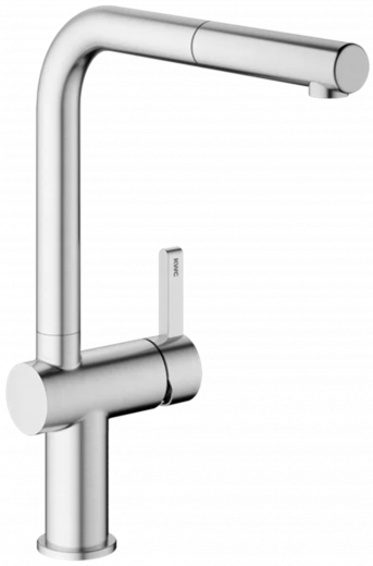 KWC Kchenarmatur Bevo E 10.531.103.700FL Einhebelmischer Edelstahl massiv mit Zugauslauf Griffposition rechts