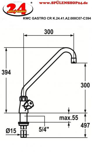 KWC Gastro CR K.24.41.A2.000C07-C394 Zweigriffmischer Gewerbe Gastroarmatur fr die Profikche