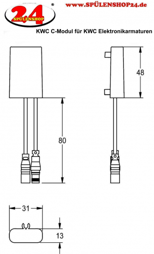 KWC PROFESSIONAL C-Modul fr kompatible KWC Elektronikarmaturen zur funkgesteuerten Parametrierung ACEX9020