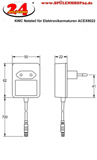 KWC PROFESSIONAL Netzteil fr Elektronikarmaturen ACEX9022