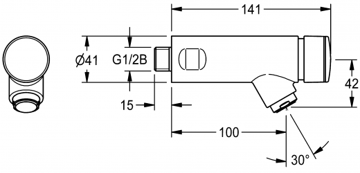 KWC PROFESSIONAL F3S Selbstschluss-Wandventil F3SV1102 DN 15 fr Waschanlagen