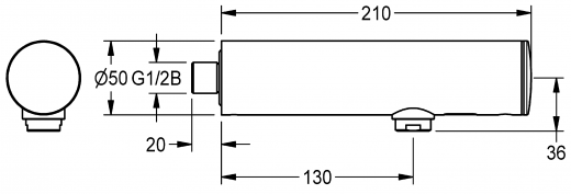 KWC PROFESSIONAL F3E Elektronik Wandventil F3EV1004 DN 15 fr Waschanlagen, opto-elektronisch gesteuert mit Batteriebetrieb