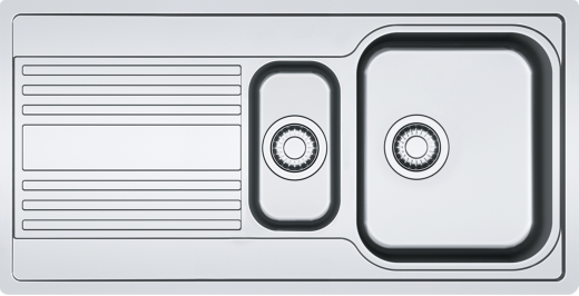 FRANKE Kchensple Rapid RPX 251-100 Edelstahlsple Slimtop / Flchenbndig mit Siebkorb als Drehknopfventil