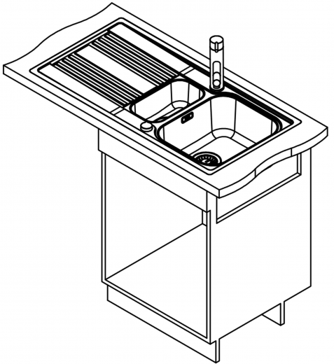 FRANKE Kchensple Rapid RPX 251-100 Edelstahlsple Slimtop / Flchenbndig mit Siebkorb als Drehknopfventil