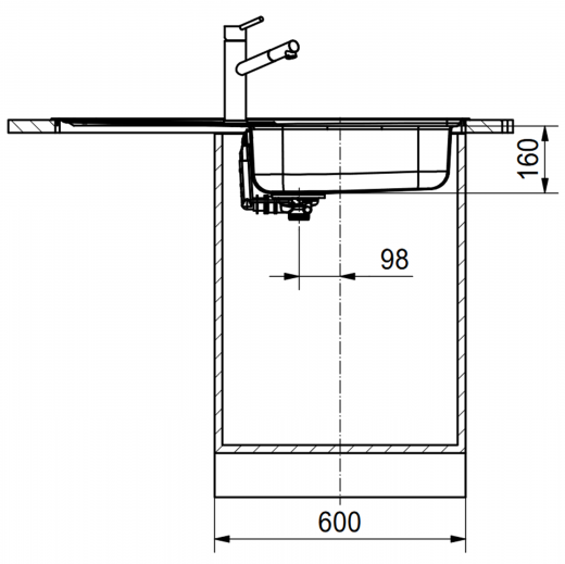 FRANKE Kchensple Spark SKL 611-100 (50) XL Einbausple / Edelstahlsple Leinenoptik mit Einbaurand und Siebkorb als Drehknopfventil