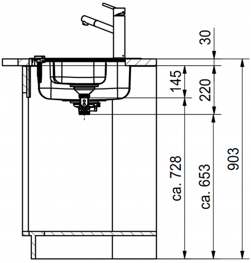 FRANKE Kchensple Spark SKX 651-95 E Edelstahl Einbausple / Ecksple mit Einbaurand und Siebkorb als Drehknopfventil