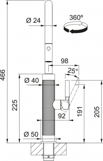 FRANKE Kchenarmatur Mythos Masterpiece Einhebelmischer Edelstahl massiv mit Auszugsbrause Pull-Down-Spray 360 schwenkbarer Auslauf