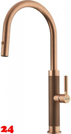 FRANKE Kchenarmatur Mythos Masterpiece Einhebelmischer Edelstahl Copper (PVD) mit Auszugsbrause Pull-Down-Spray 360 schwenkbarer Auslauf