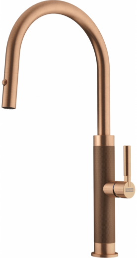 FRANKE Kchenarmatur Mythos Masterpiece Einhebelmischer Edelstahl Copper (PVD) mit Auszugsbrause Pull-Down-Spray 360 schwenkbarer Auslauf