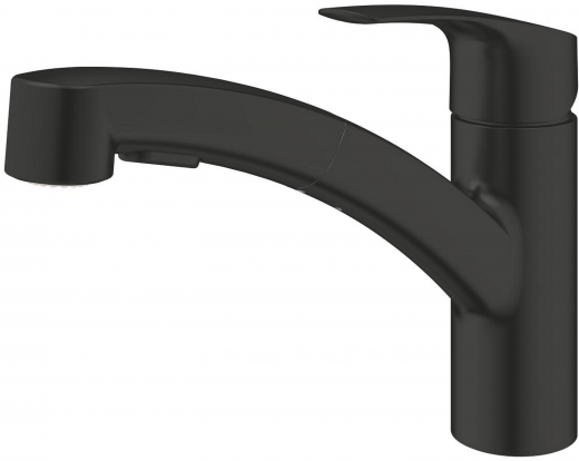 {Lager} GROHE Kchenarmatur Eurosmart  Einhebelmischer Matt Black mit Zugauslauf und Brausefunktion (303052431)