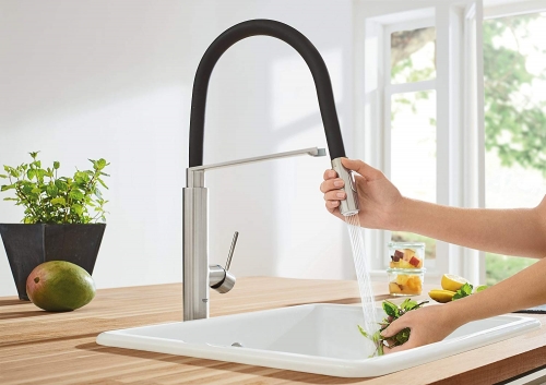 GROHE KITCHEN SELECTION Kchenarmatur Viamo Einhebelmischer Chrom mit Pendelbrause und Brausefunktion (30433000)