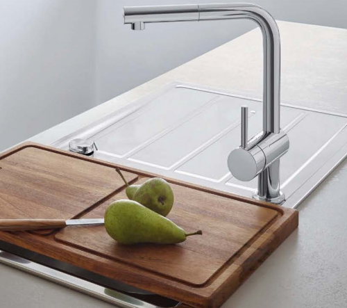 GROHE KITCHEN SELECTION Kchenarmatur Vento Einhebelmischer Chrom mit Zugauslauf und Brausefunktion (30437000)