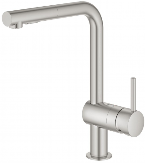 GROHE KITCHEN SELECTION Kchenarmatur Vento Einhebelmischer Supersteel mit Zugauslauf und Brausefunktion (30437DC0)