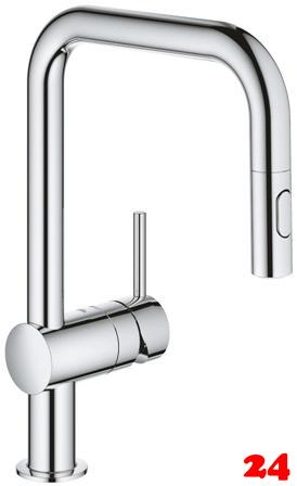 GROHE KITCHEN SELECTION Kchenarmatur Vento Einhebelmischer Chrom mit Zugauslauf und Brausefunktion (30439000)